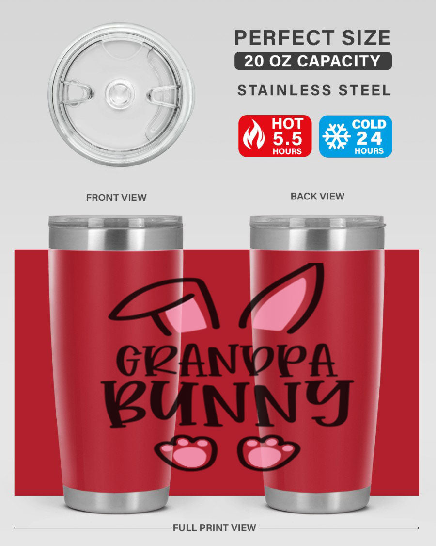 Familygrandpa Bunny 50# Easter Tumbler featuring a charming bunny design, made from double wall vacuum stainless steel.