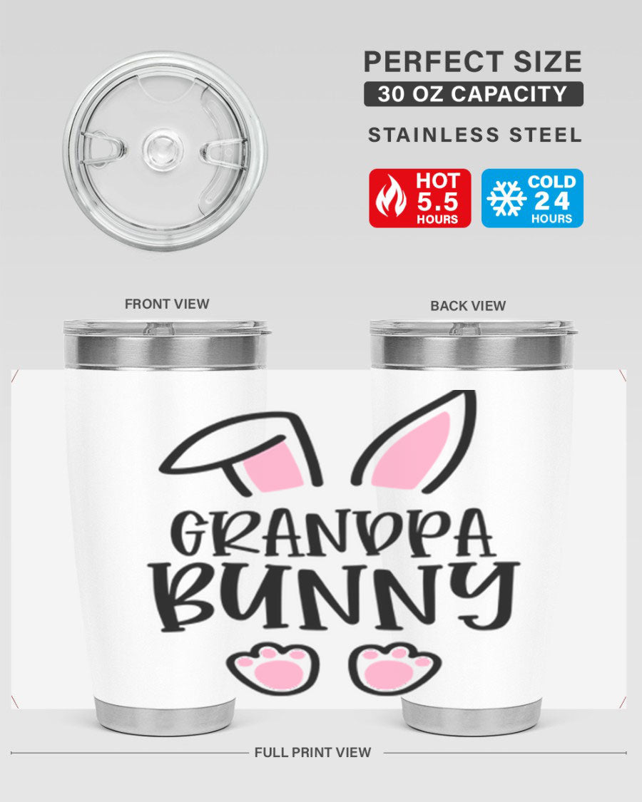 Familygrandpa Bunny 50# Easter Tumbler featuring a charming bunny design, made from double wall vacuum stainless steel.