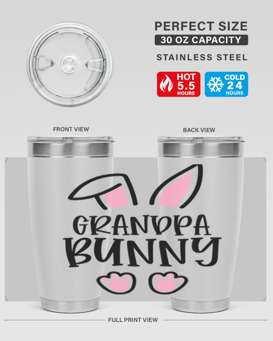 Familygrandpa Bunny 50# Easter Tumbler featuring a charming bunny design, made from double wall vacuum stainless steel.