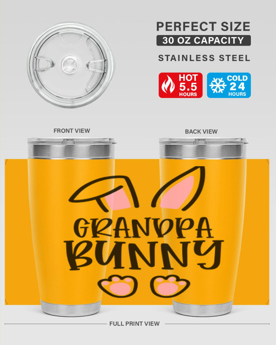Familygrandpa Bunny 50# Easter Tumbler featuring a charming bunny design, made from double wall vacuum stainless steel.