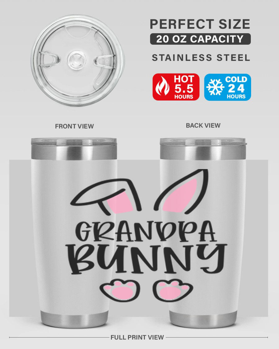 Familygrandpa Bunny 50# Easter Tumbler featuring a charming bunny design, made from double wall vacuum stainless steel.