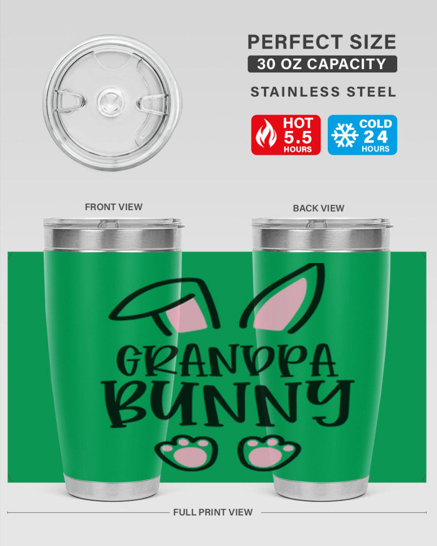 Familygrandpa Bunny 50# Easter Tumbler featuring a charming bunny design, made from double wall vacuum stainless steel.