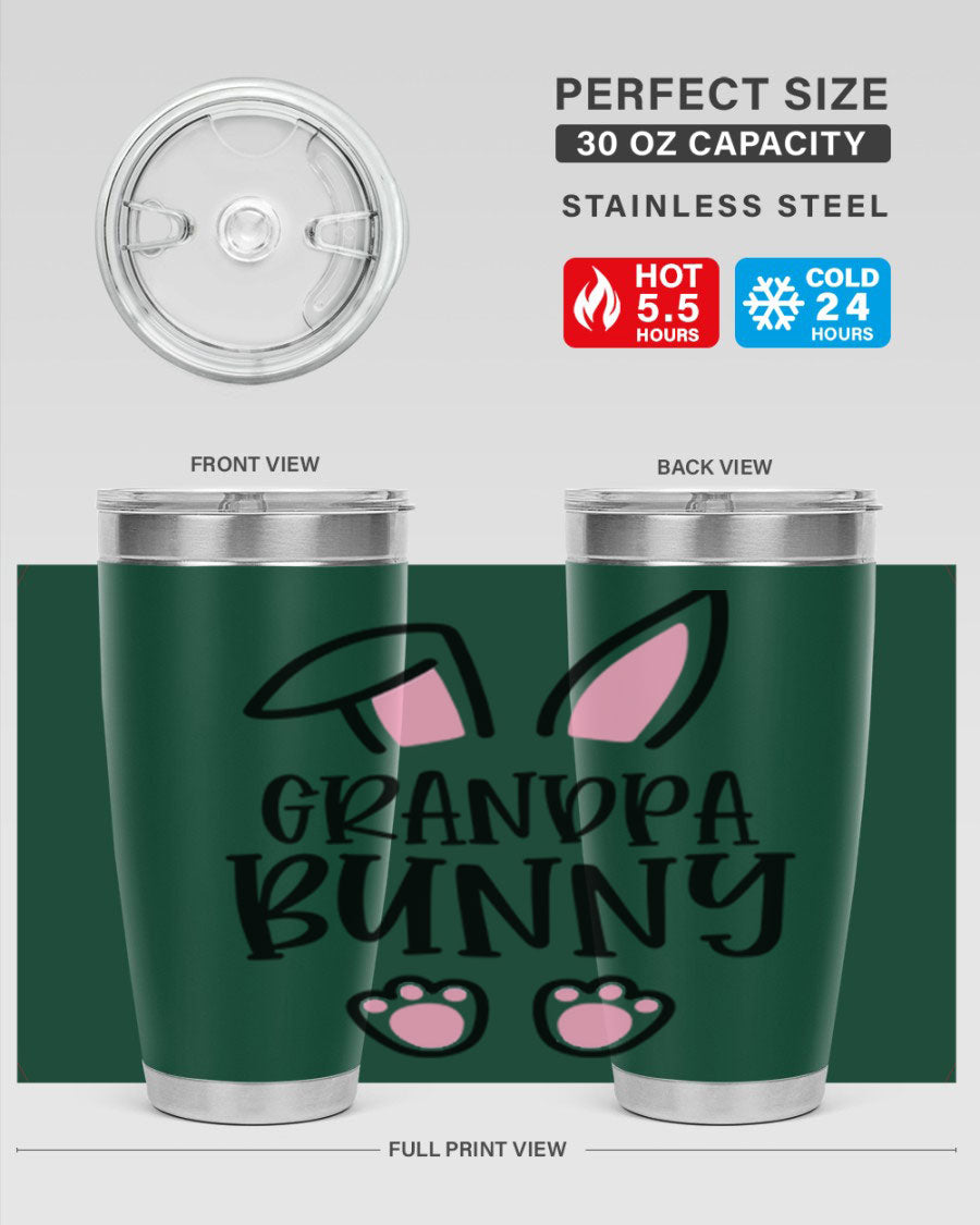 Familygrandpa Bunny 50# Easter Tumbler featuring a charming bunny design, made from double wall vacuum stainless steel.