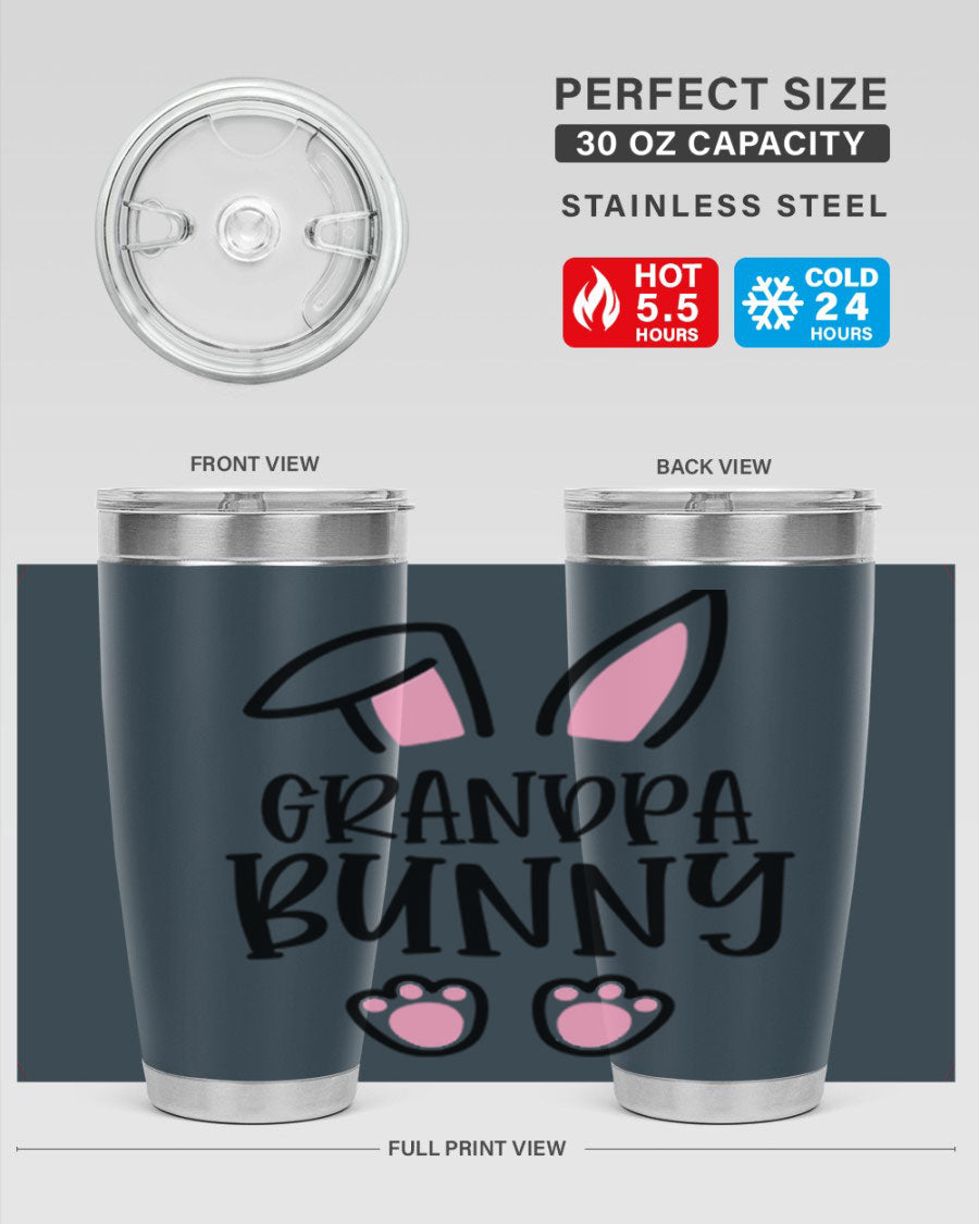 Familygrandpa Bunny 50# Easter Tumbler featuring a charming bunny design, made from double wall vacuum stainless steel.