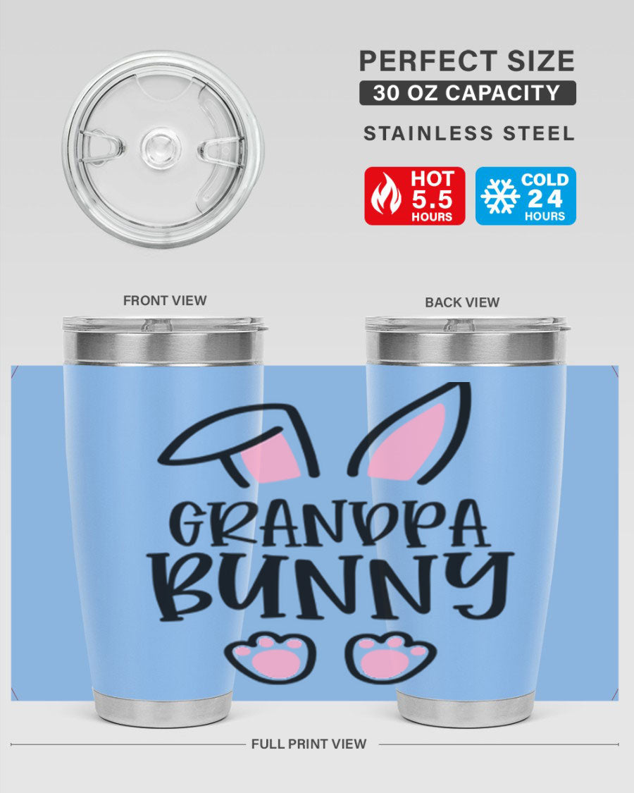 Familygrandpa Bunny 50# Easter Tumbler featuring a charming bunny design, made from double wall vacuum stainless steel.