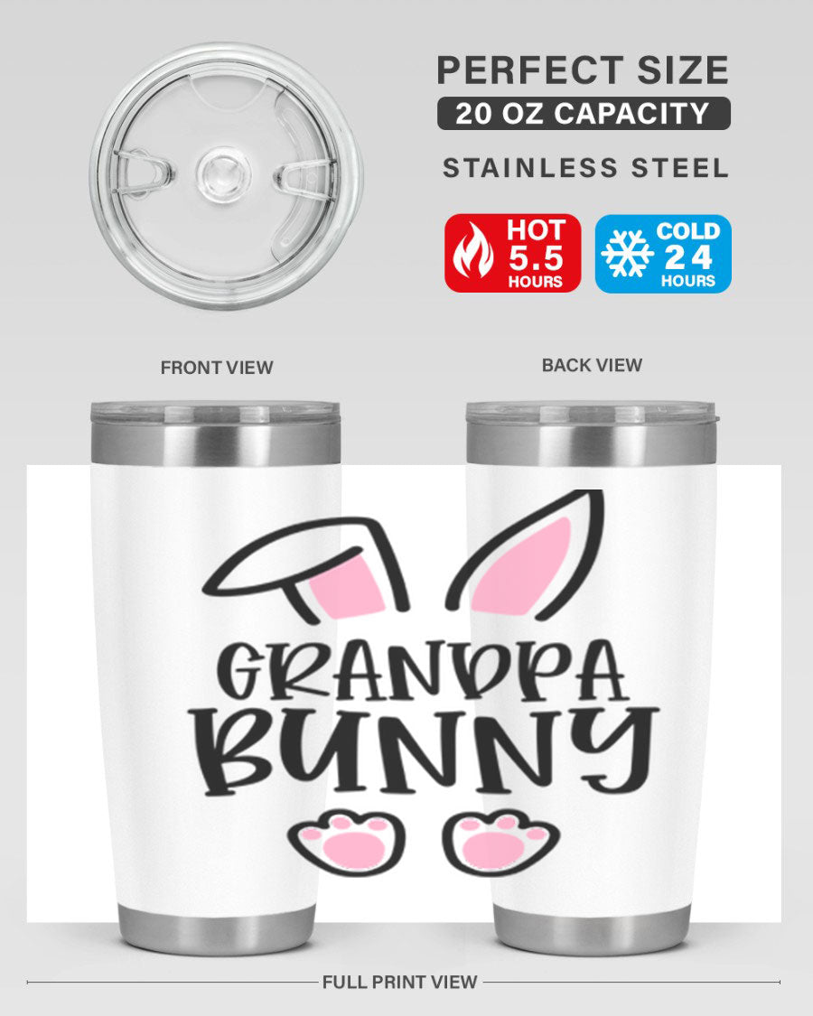 Familygrandpa Bunny 50# Easter Tumbler featuring a charming bunny design, made from double wall vacuum stainless steel.