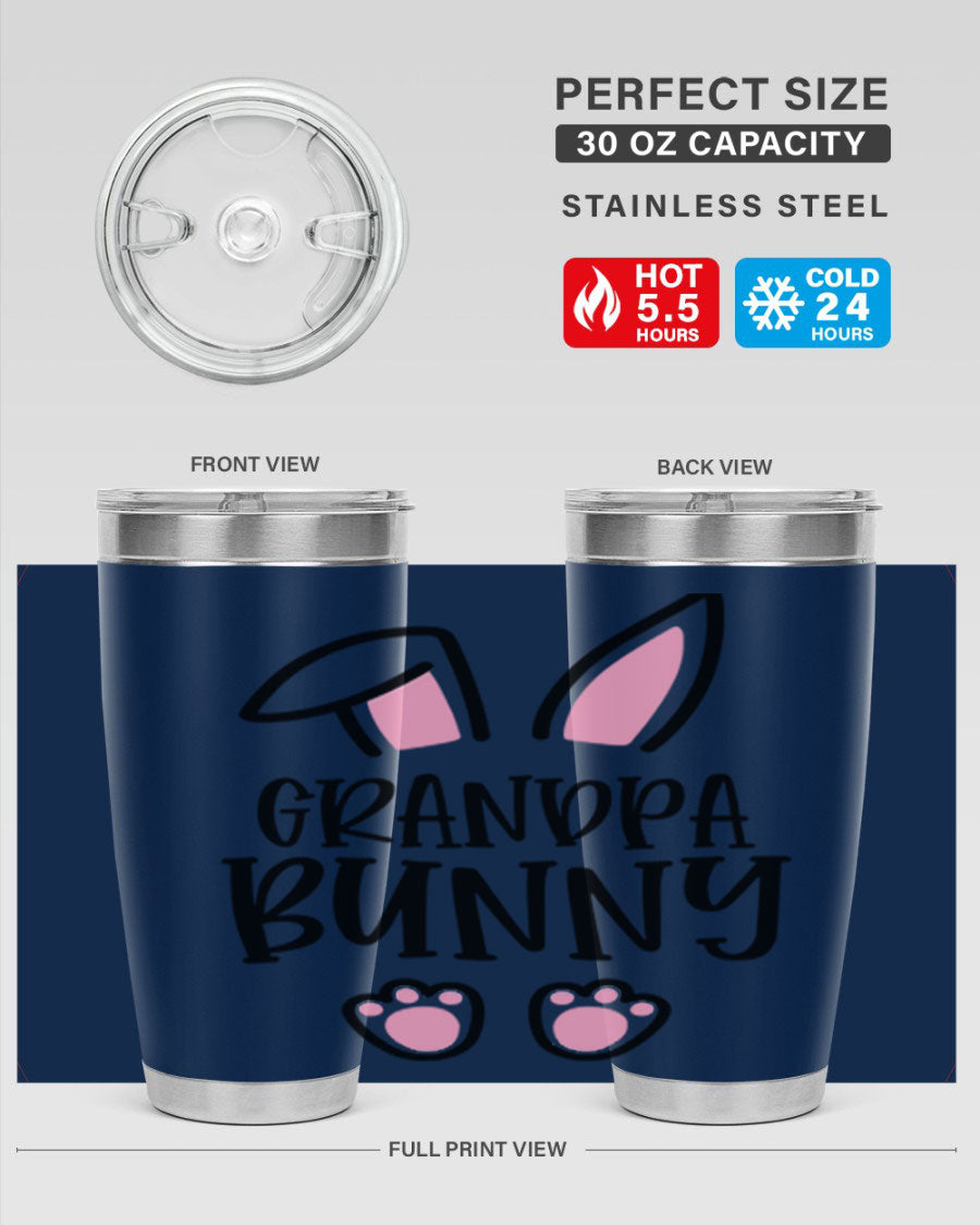 Familygrandpa Bunny 50# Easter Tumbler featuring a charming bunny design, made from double wall vacuum stainless steel.