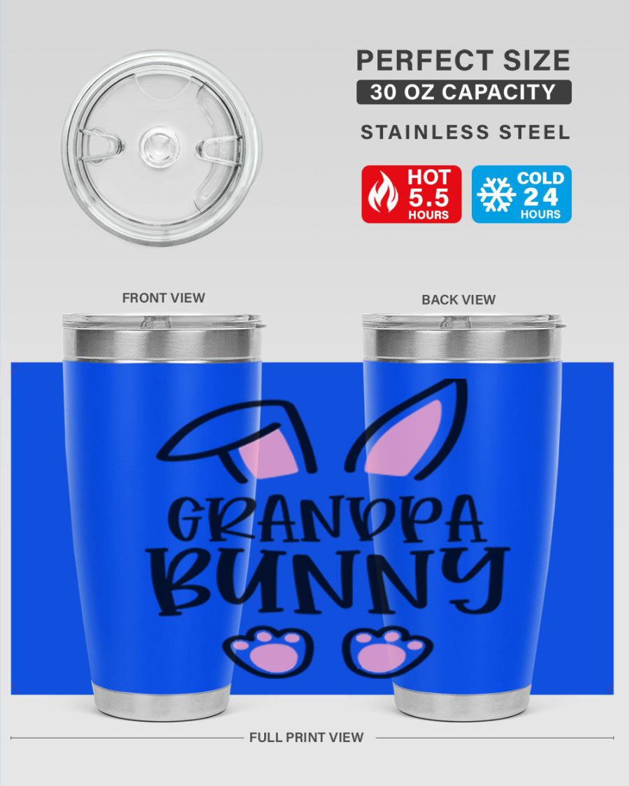 Familygrandpa Bunny 50# Easter Tumbler featuring a charming bunny design, made from double wall vacuum stainless steel.