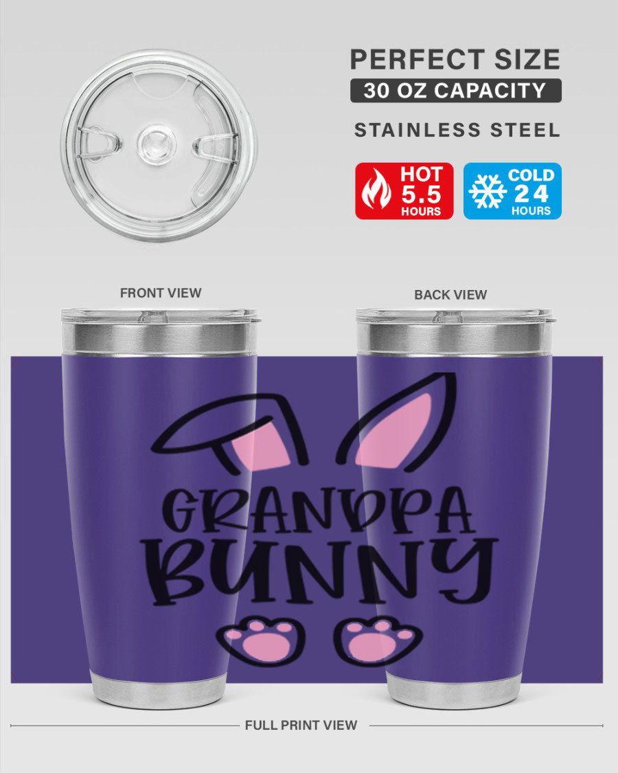 Familygrandpa Bunny 50# Easter Tumbler featuring a charming bunny design, made from double wall vacuum stainless steel.