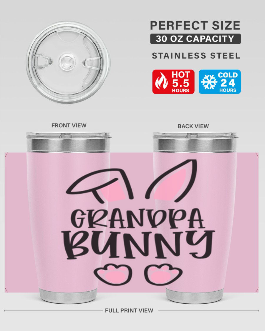 Familygrandpa Bunny 50# Easter Tumbler featuring a charming bunny design, made from double wall vacuum stainless steel.