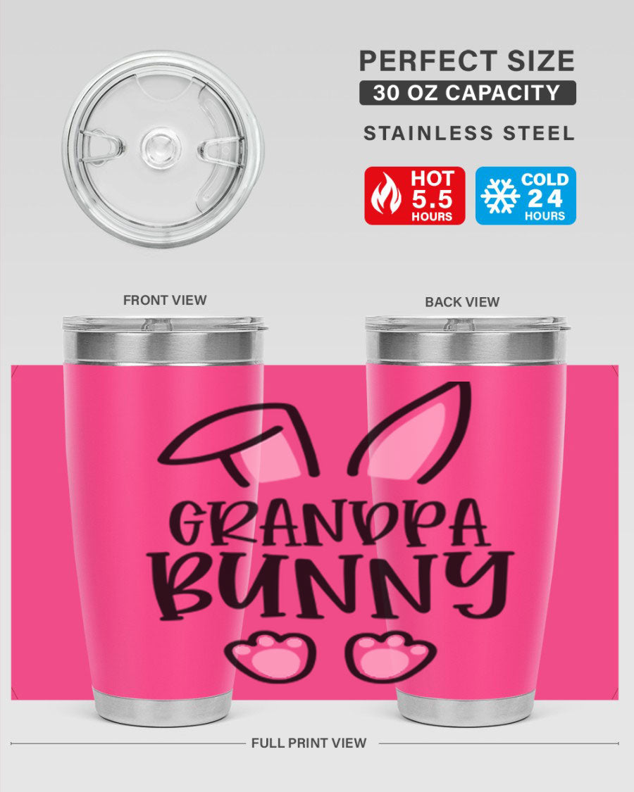 Familygrandpa Bunny 50# Easter Tumbler featuring a charming bunny design, made from double wall vacuum stainless steel.