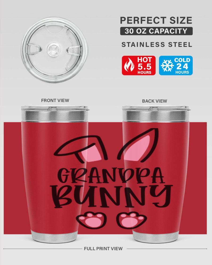 Familygrandpa Bunny 50# Easter Tumbler featuring a charming bunny design, made from double wall vacuum stainless steel.