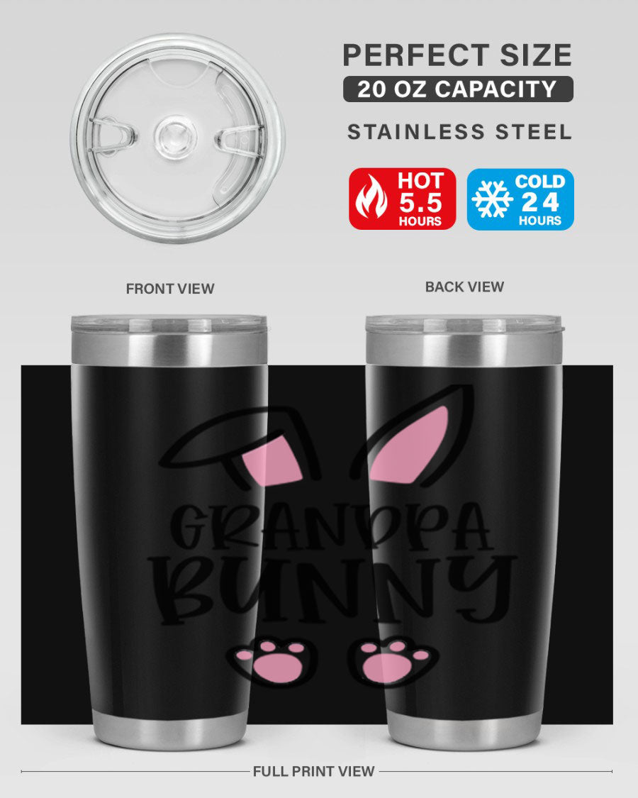 Familygrandpa Bunny 50# Easter Tumbler featuring a charming bunny design, made from double wall vacuum stainless steel.