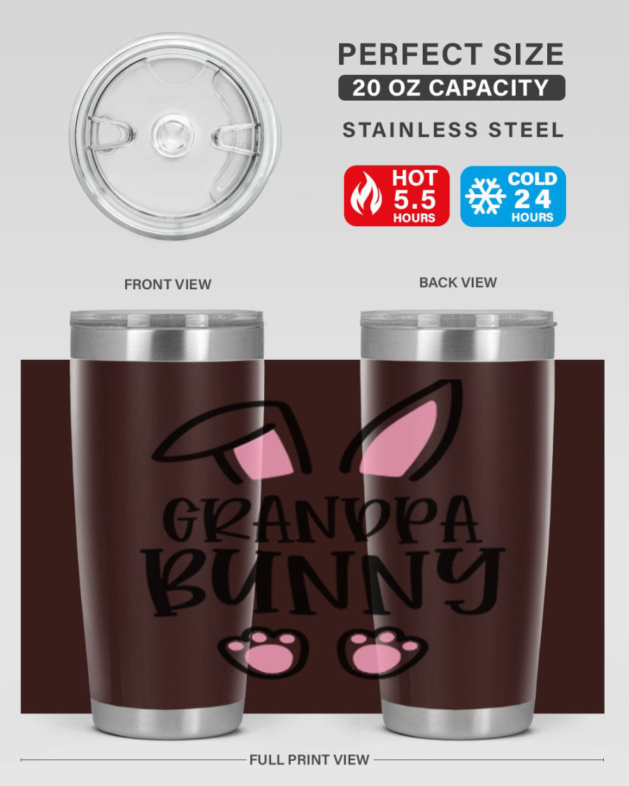 Familygrandpa Bunny 50# Easter Tumbler featuring a charming bunny design, made from double wall vacuum stainless steel.
