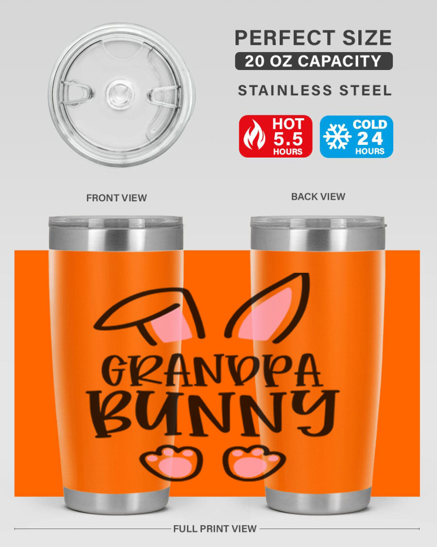 Familygrandpa Bunny 50# Easter Tumbler featuring a charming bunny design, made from double wall vacuum stainless steel.