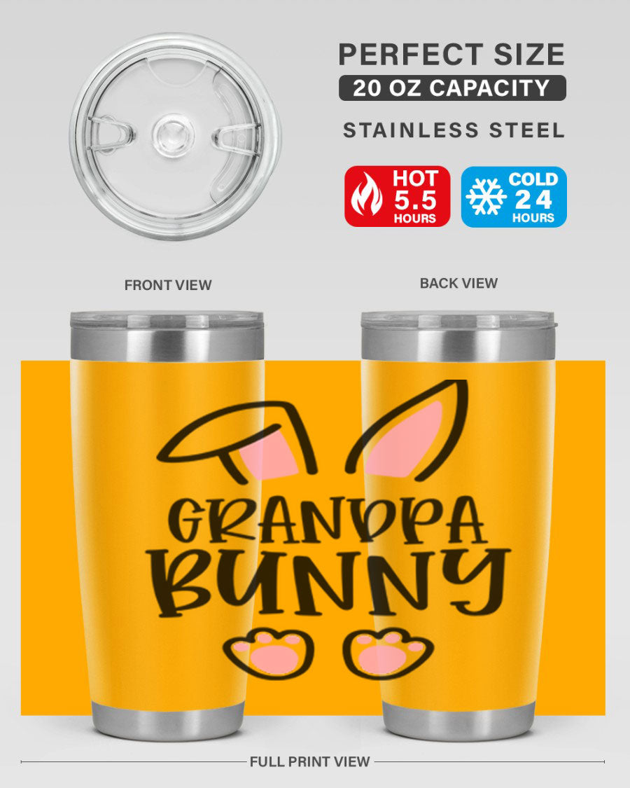 Familygrandpa Bunny 50# Easter Tumbler featuring a charming bunny design, made from double wall vacuum stainless steel.