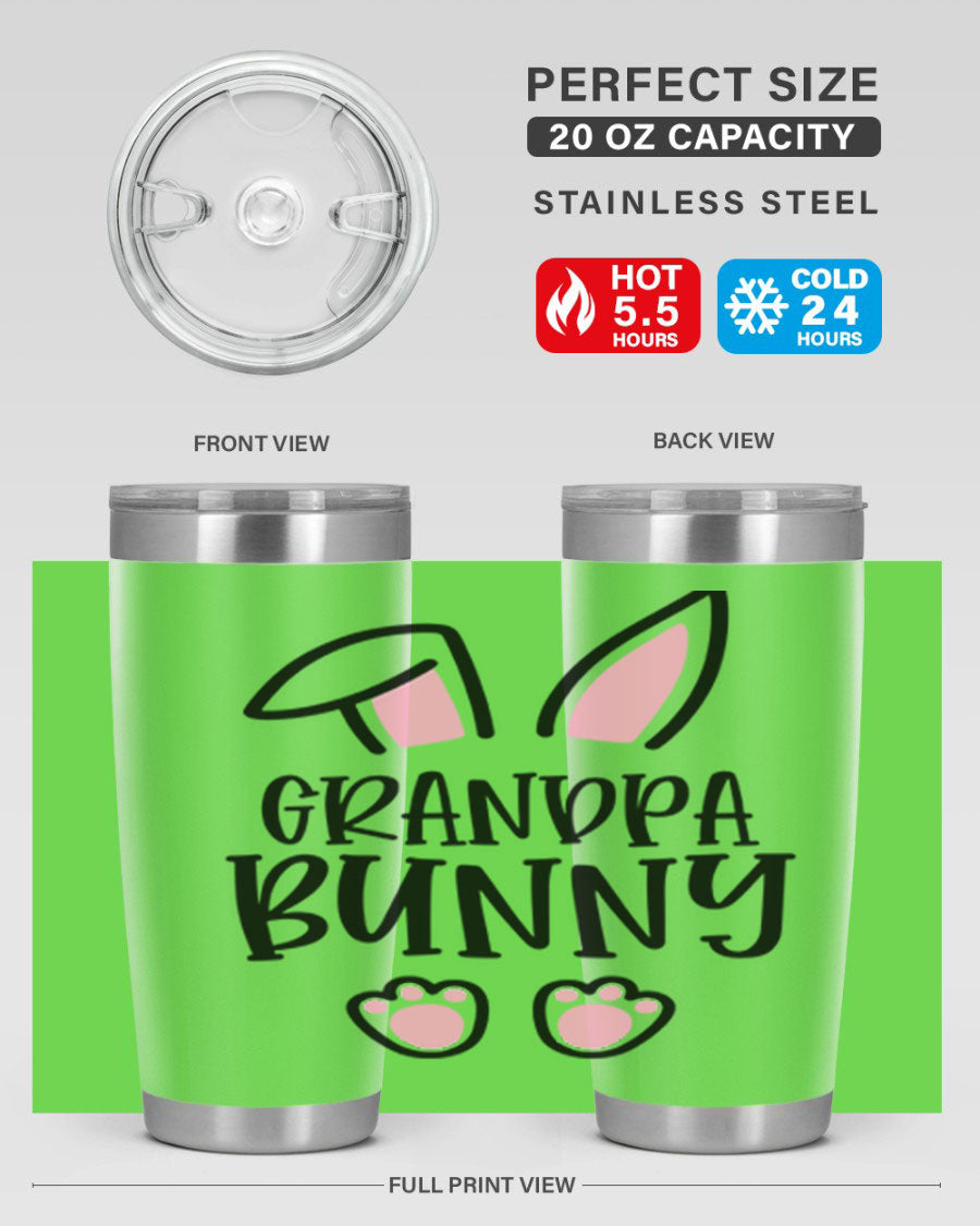 Familygrandpa Bunny 50# Easter Tumbler featuring a charming bunny design, made from double wall vacuum stainless steel.