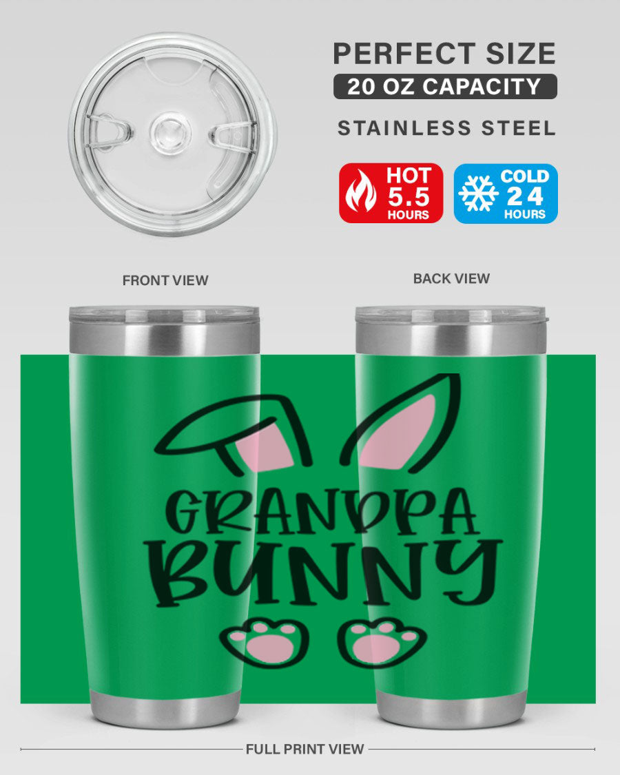 Familygrandpa Bunny 50# Easter Tumbler featuring a charming bunny design, made from double wall vacuum stainless steel.