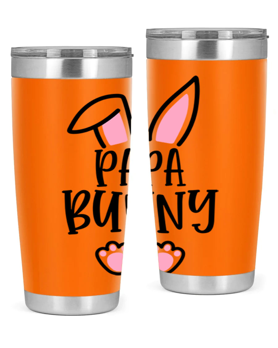 Familypapa bunny 48# Easter Tumbler featuring a charming bunny design, made of stainless steel with a double wall vacuum for insulation.