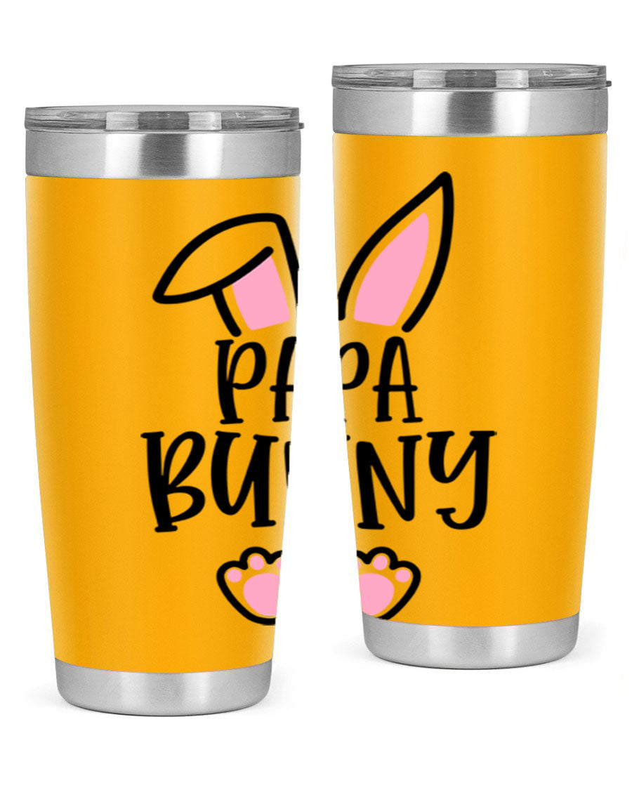 Familypapa bunny 48# Easter Tumbler featuring a charming bunny design, made of stainless steel with a double wall vacuum for insulation.