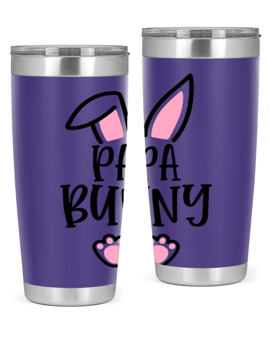 Familypapa bunny 48# Easter Tumbler featuring a charming bunny design, made of stainless steel with a double wall vacuum for insulation.