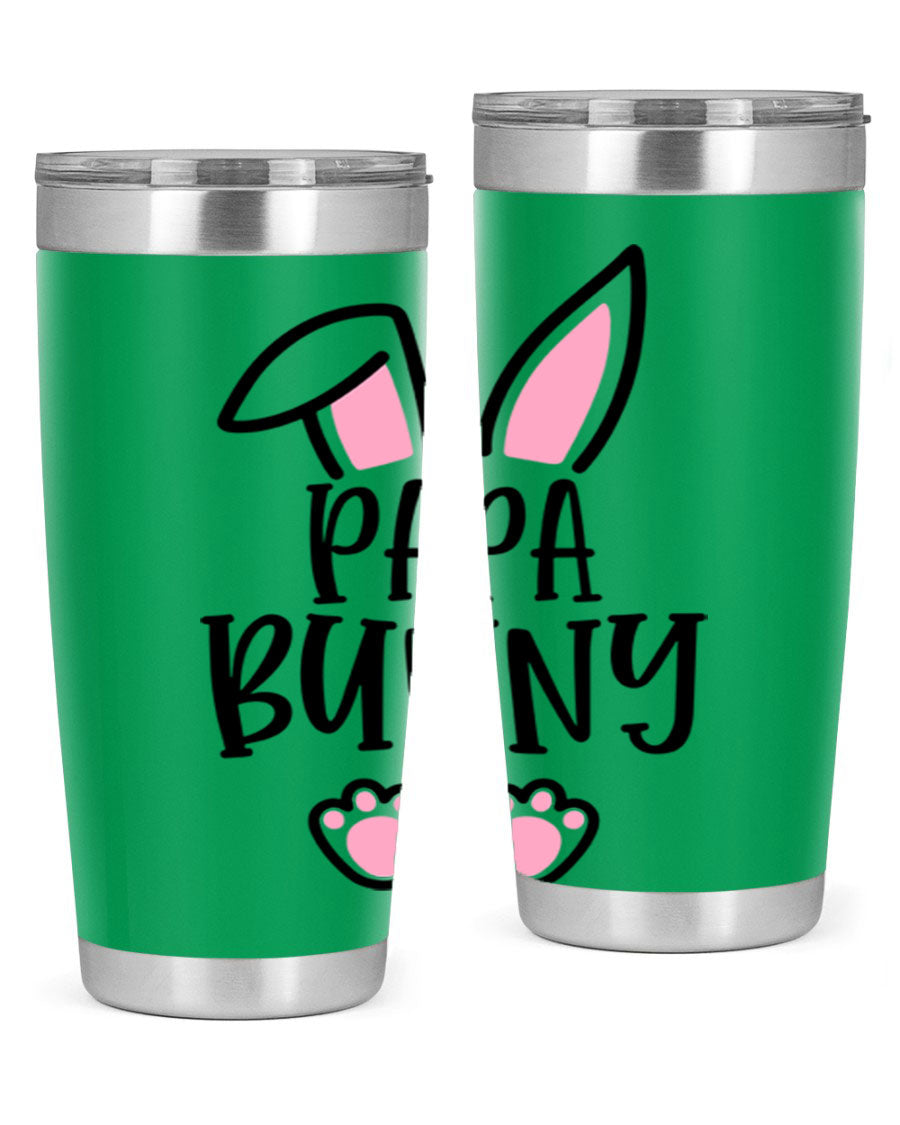 Familypapa bunny 48# Easter Tumbler featuring a charming bunny design, made of stainless steel with a double wall vacuum for insulation.