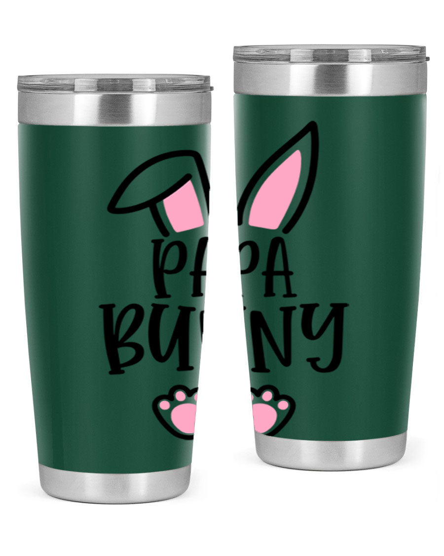 Familypapa bunny 48# Easter Tumbler featuring a charming bunny design, made of stainless steel with a double wall vacuum for insulation.