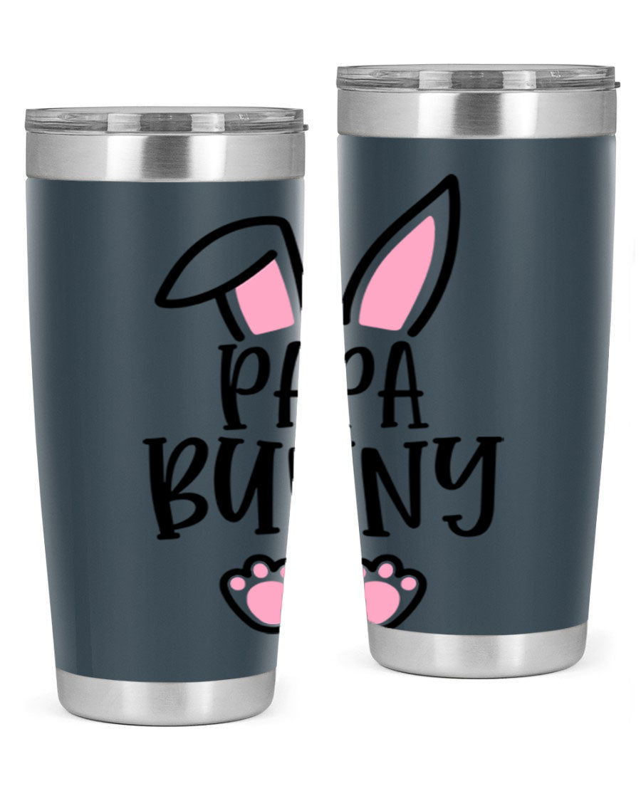 Familypapa bunny 48# Easter Tumbler featuring a charming bunny design, made of stainless steel with a double wall vacuum for insulation.