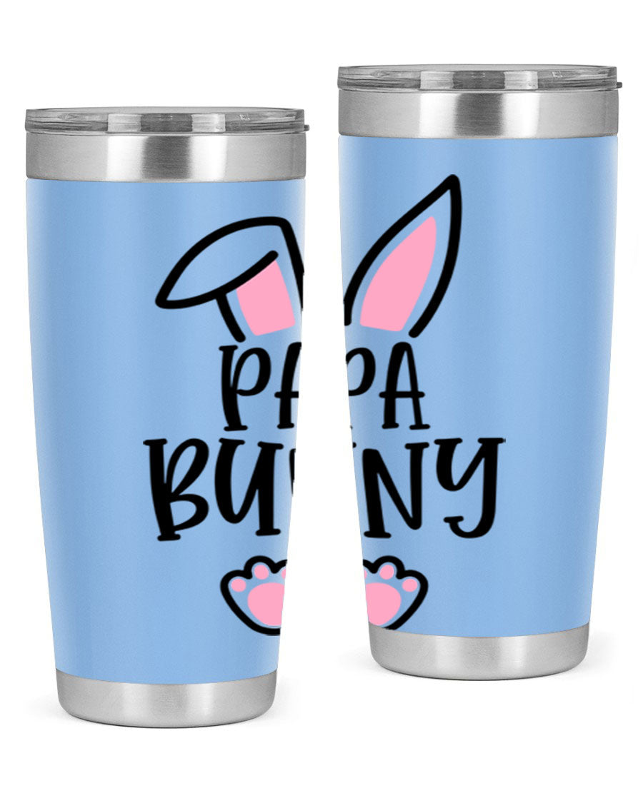 Familypapa bunny 48# Easter Tumbler featuring a charming bunny design, made of stainless steel with a double wall vacuum for insulation.