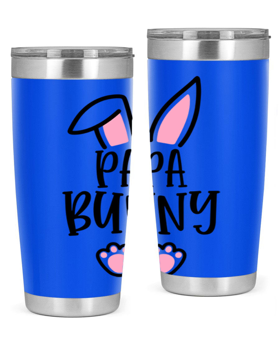 Familypapa bunny 48# Easter Tumbler featuring a charming bunny design, made of stainless steel with a double wall vacuum for insulation.