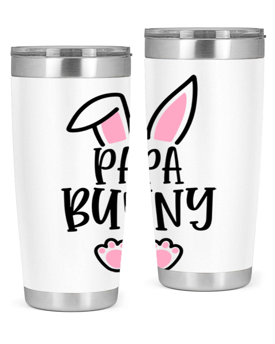 Familypapa bunny 48# Easter Tumbler featuring a charming bunny design, made of stainless steel with a double wall vacuum for insulation.