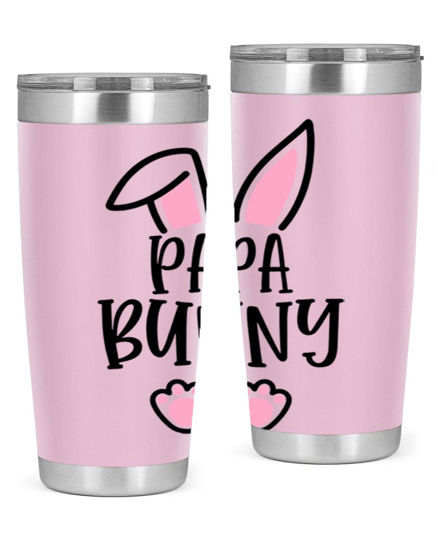 Familypapa bunny 48# Easter Tumbler featuring a charming bunny design, made of stainless steel with a double wall vacuum for insulation.