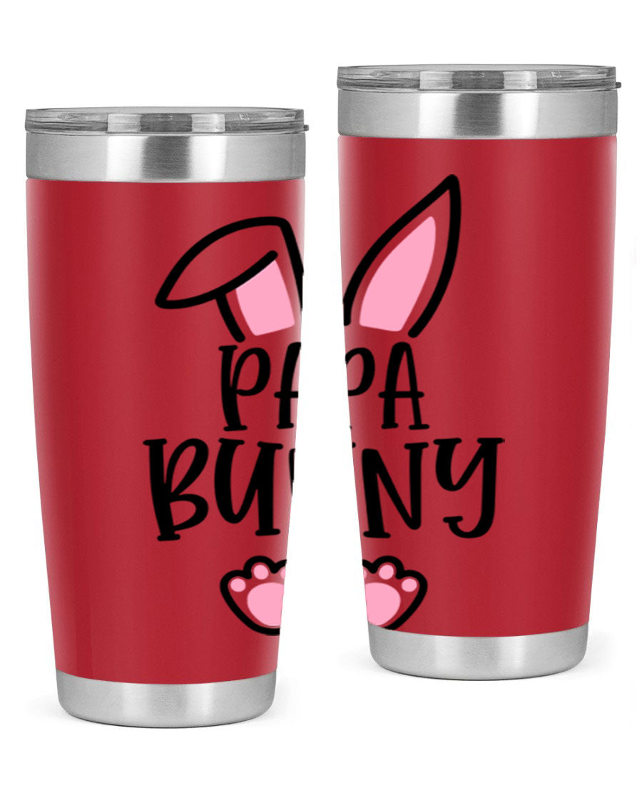 Familypapa bunny 48# Easter Tumbler featuring a charming bunny design, made of stainless steel with a double wall vacuum for insulation.