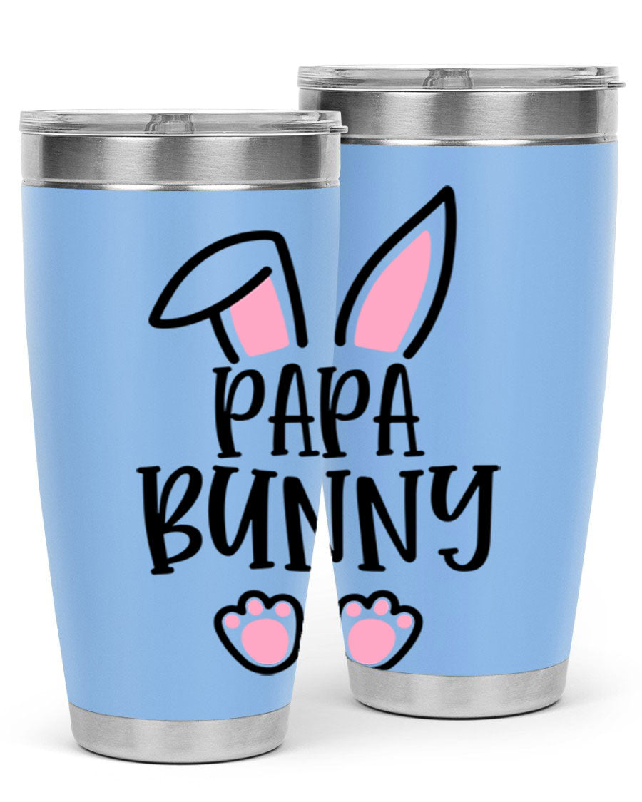 Familypapa bunny 48# Easter Tumbler featuring a charming bunny design, made of stainless steel with a double wall vacuum for insulation.
