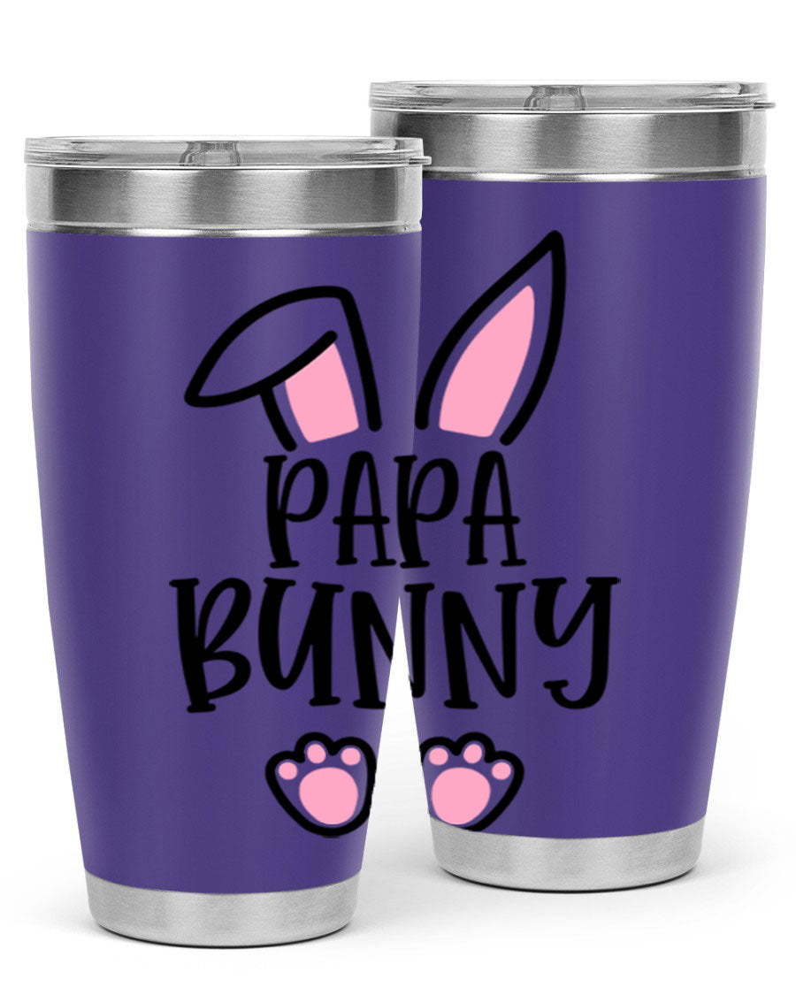 Familypapa bunny 48# Easter Tumbler featuring a charming bunny design, made of stainless steel with a double wall vacuum for insulation.