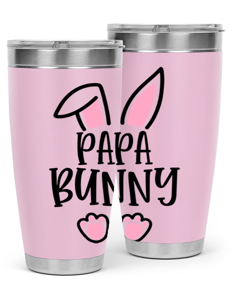 Familypapa bunny 48# Easter Tumbler featuring a charming bunny design, made of stainless steel with a double wall vacuum for insulation.