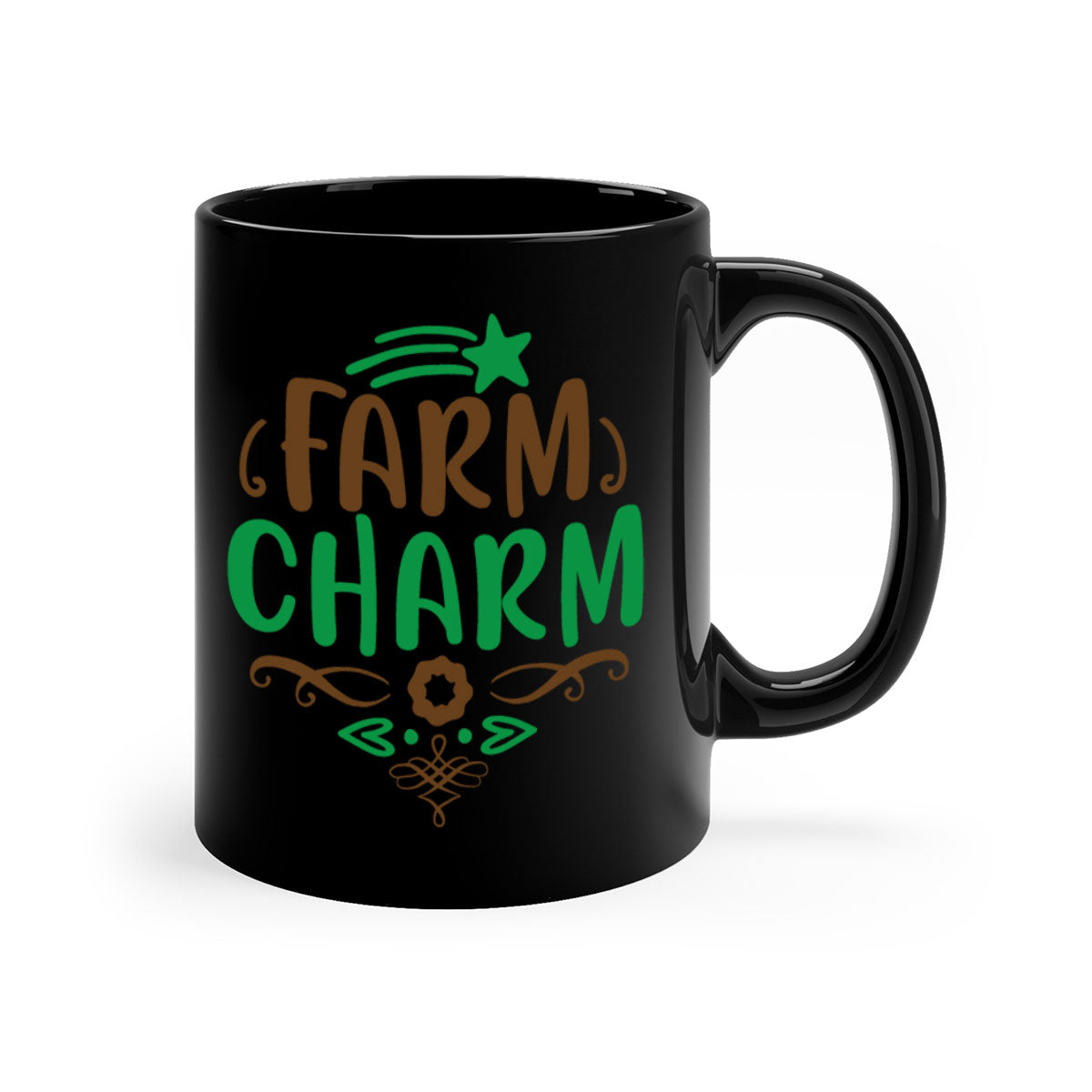 Farm Charm 275# Mug featuring a two-tone design with a colored handle and glossy finish, available in multiple colors.