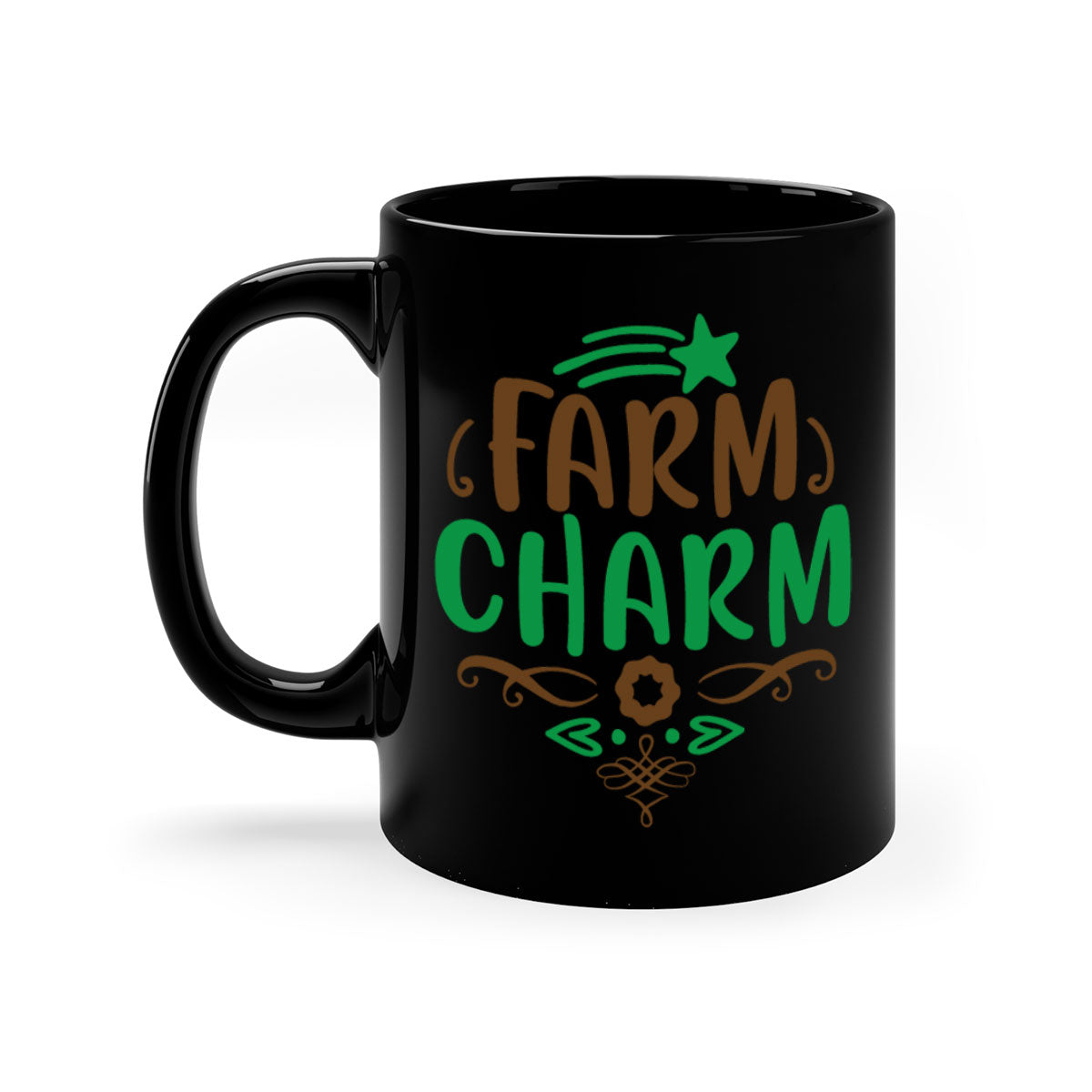 Farm Charm 275# Mug featuring a two-tone design with a colored handle and glossy finish, available in multiple colors.