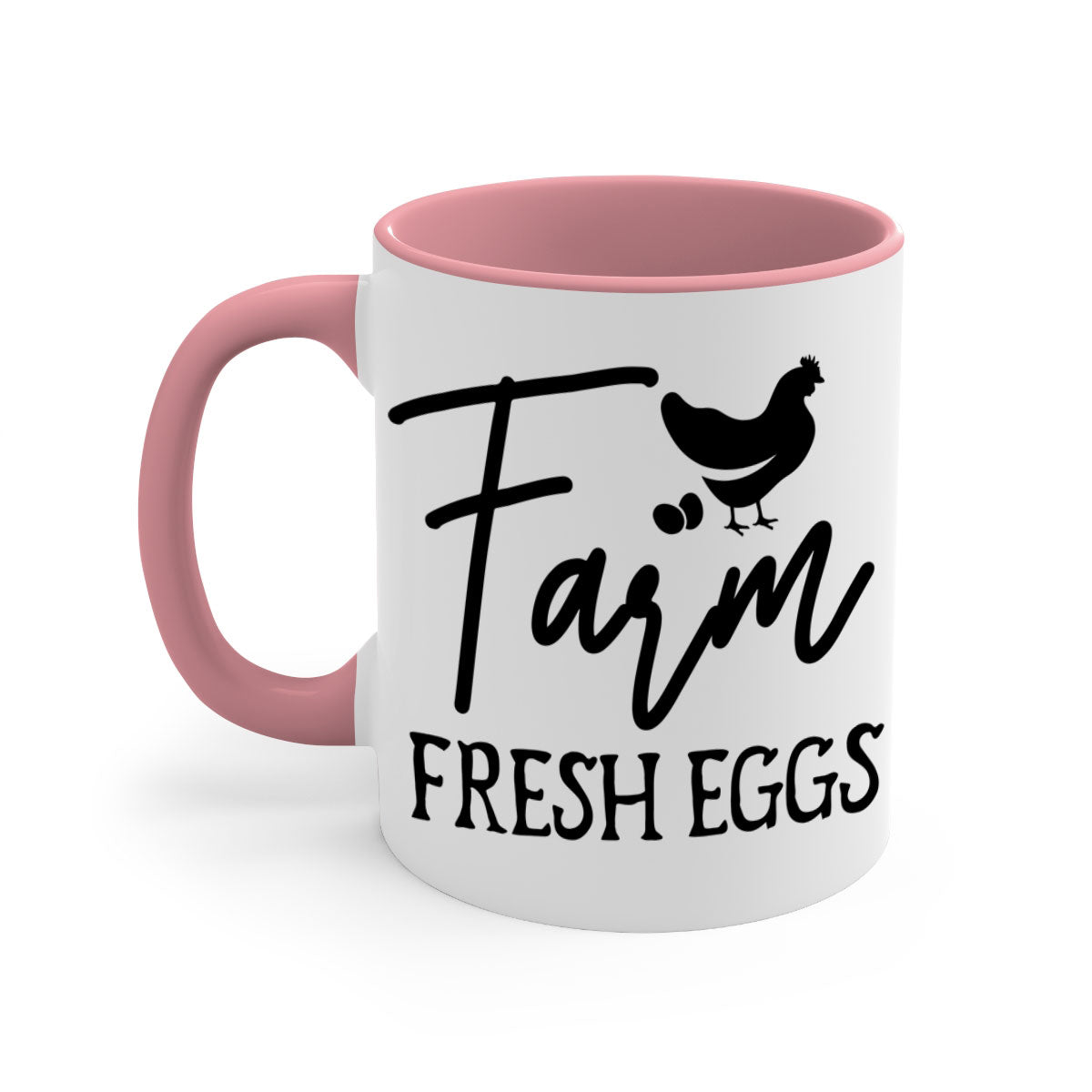 Farm fresh eggs design 104# kitchen mug with a glossy finish and colorful handle, perfect for coffee or tea.