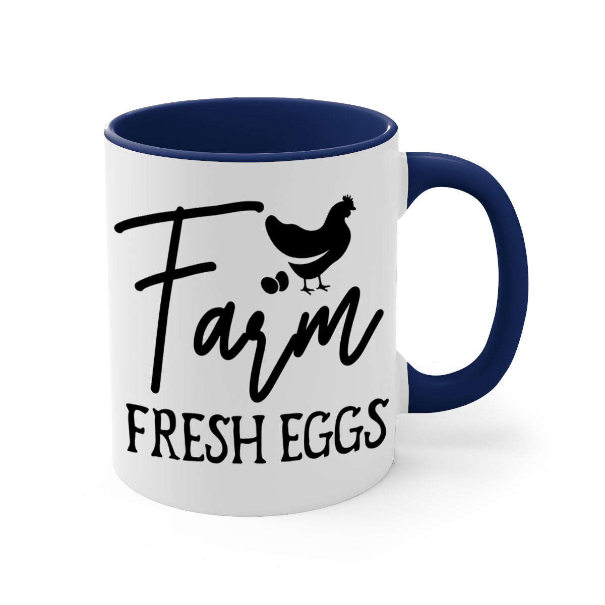 Farm fresh eggs design 104# kitchen mug with a glossy finish and colorful handle, perfect for coffee or tea.