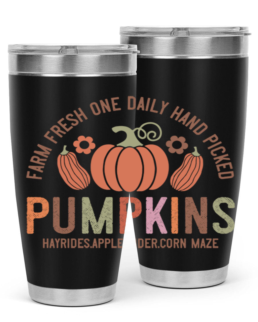 A vibrant display of hand-picked pumpkins, apple cider, and a corn maze, showcasing the essence of autumn festivities.