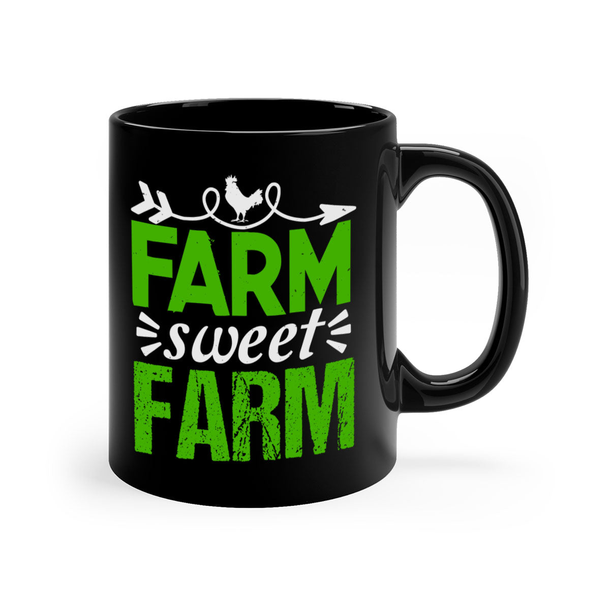 Farm Sweet Farm 67# Mug featuring a glossy finish with a colored handle and interior, available in multiple colors.