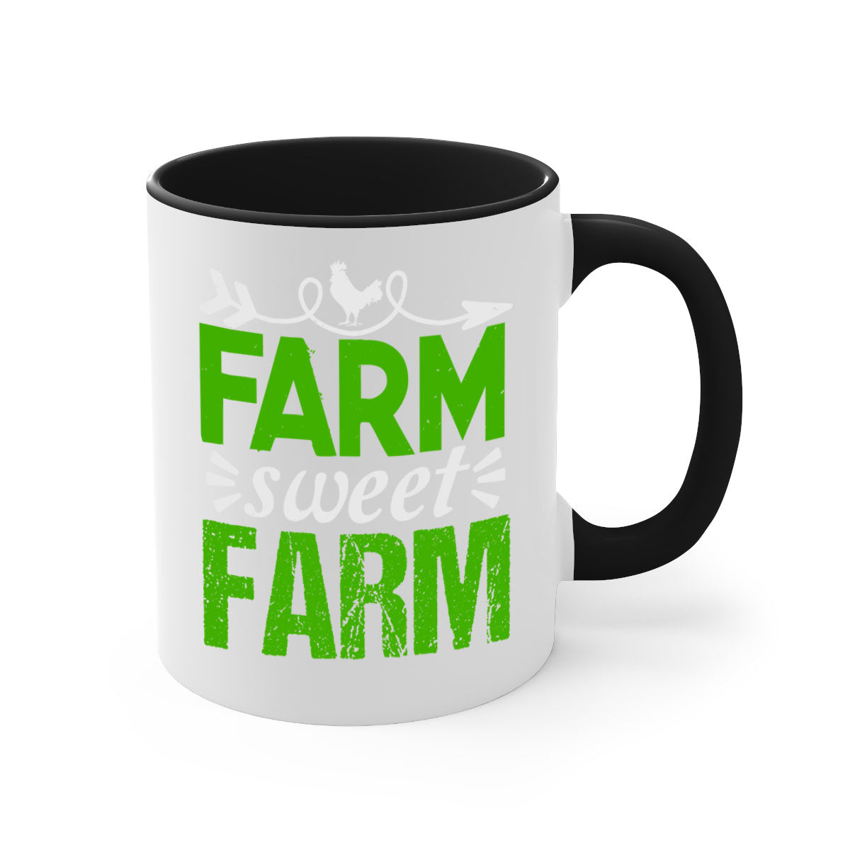 Farm Sweet Farm 67# Mug featuring a glossy finish with a colored handle and interior, available in multiple colors.