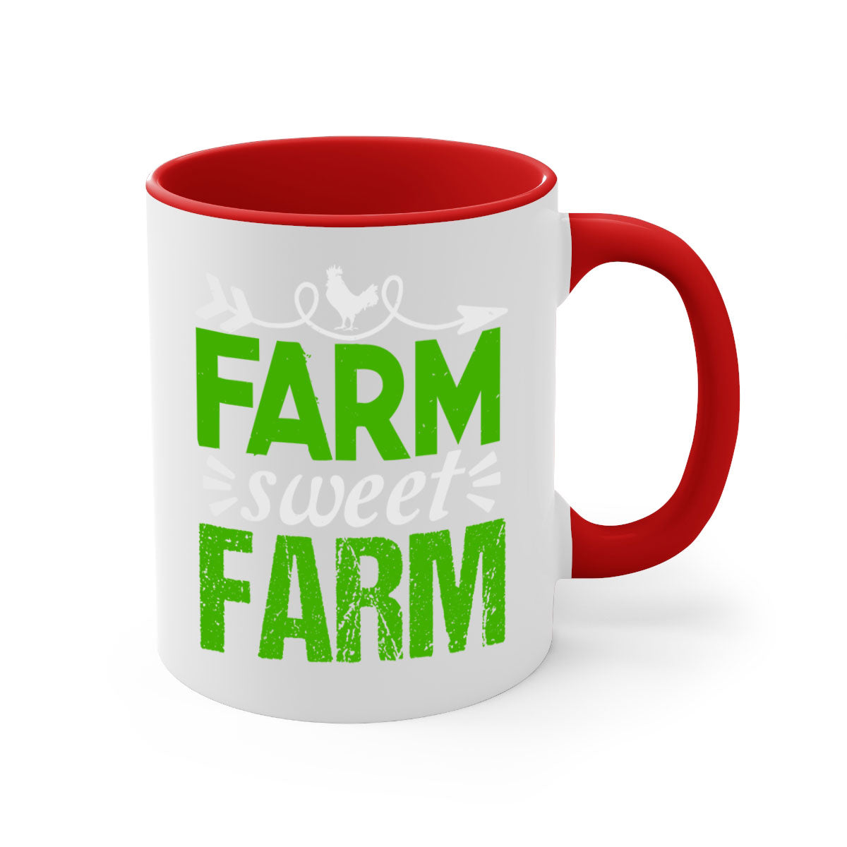 Farm Sweet Farm 67# Mug featuring a glossy finish with a colored handle and interior, available in multiple colors.