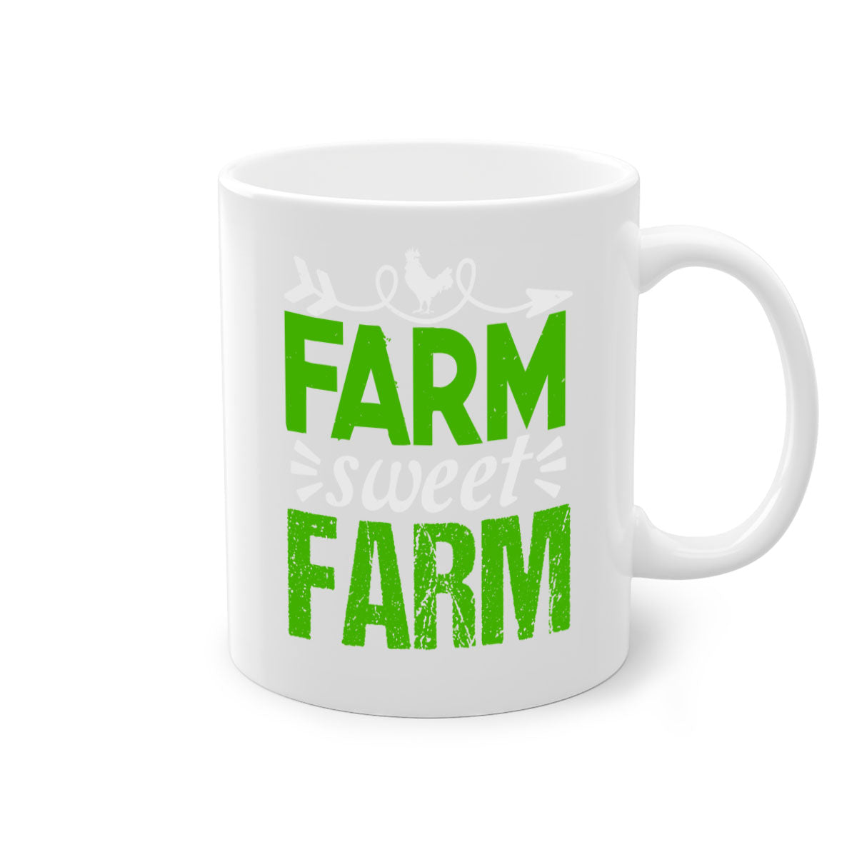 Farm Sweet Farm 67# Mug featuring a glossy finish with a colored handle and interior, available in multiple colors.