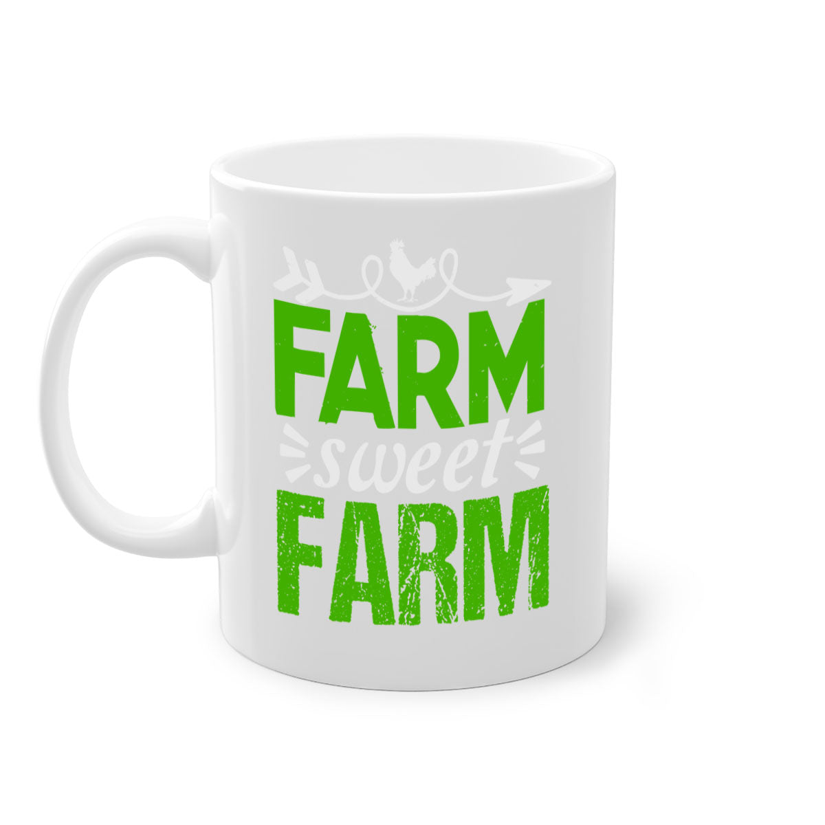 Farm Sweet Farm 67# Mug featuring a glossy finish with a colored handle and interior, available in multiple colors.