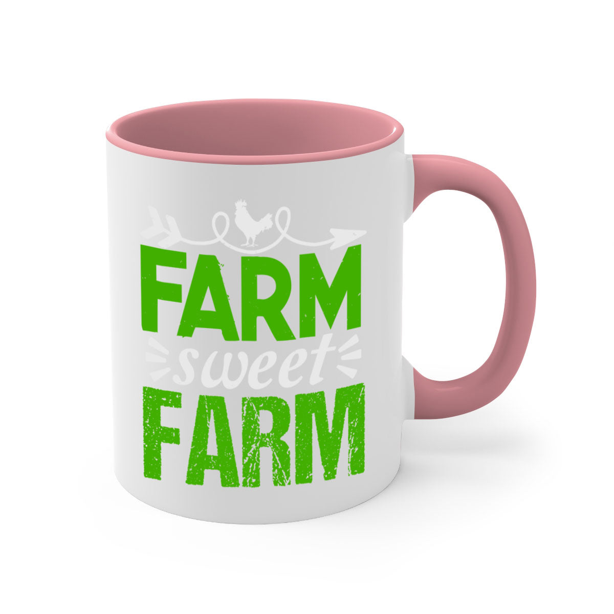 Farm Sweet Farm 67# Mug featuring a glossy finish with a colored handle and interior, available in multiple colors.