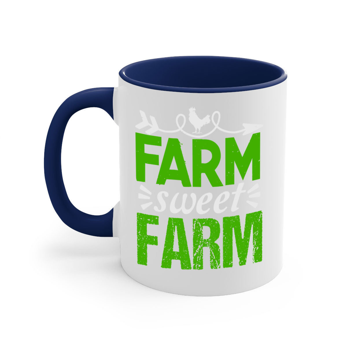 Farm Sweet Farm 67# Mug featuring a glossy finish with a colored handle and interior, available in multiple colors.