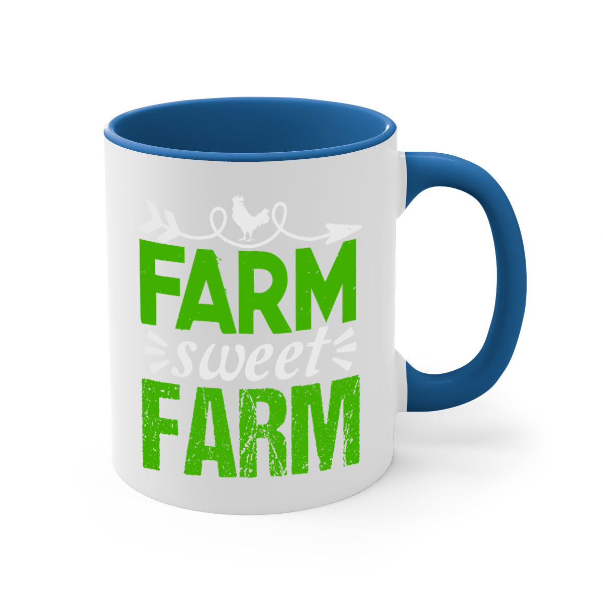 Farm Sweet Farm 67# Mug featuring a glossy finish with a colored handle and interior, available in multiple colors.