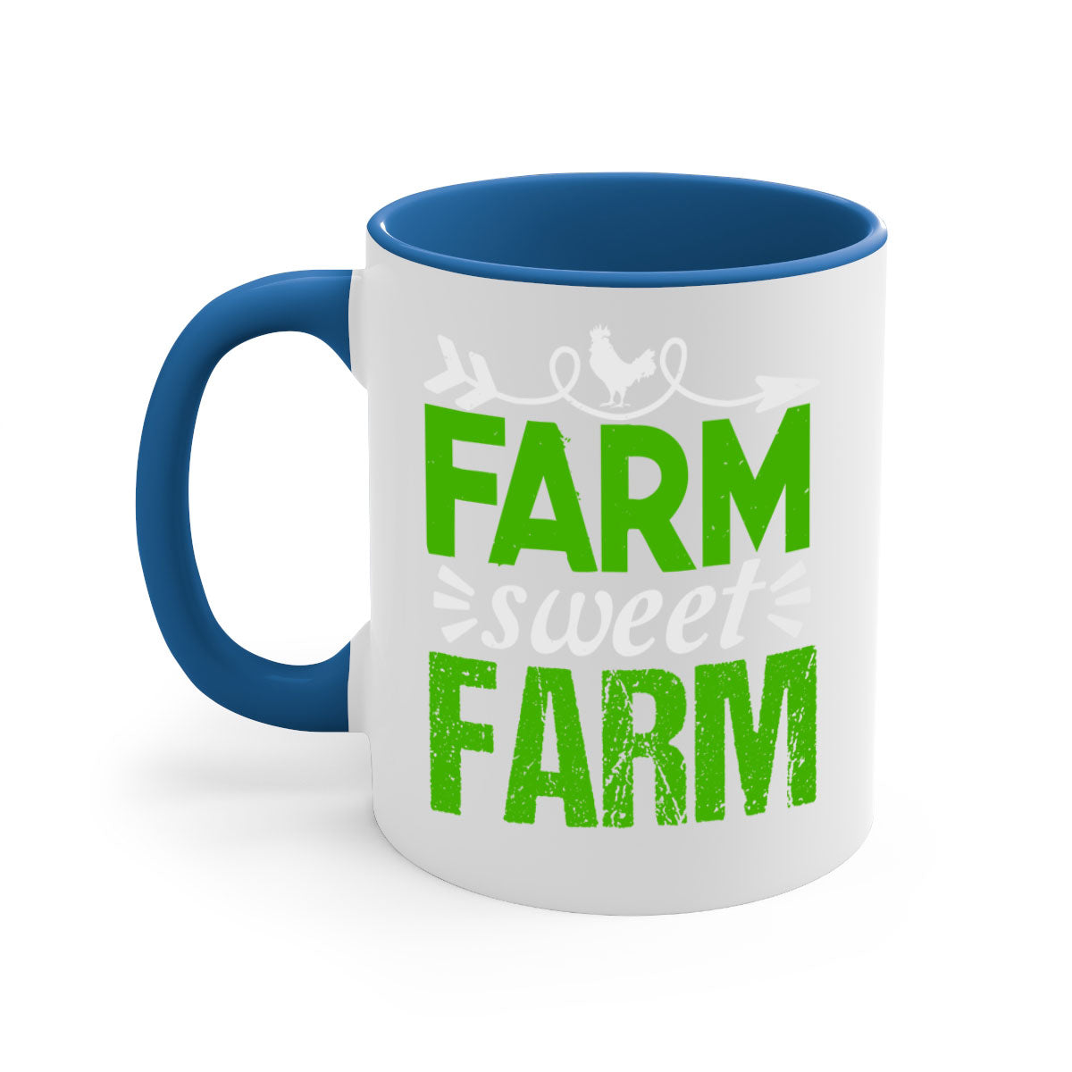 Farm Sweet Farm 67# Mug featuring a glossy finish with a colored handle and interior, available in multiple colors.